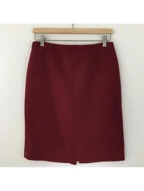 J. Crew Women’s Wool Blend Red Pencil Skirt Size 2